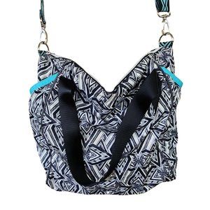 Ivivva Lululemon Black White Turquoise Geometric Design Tote Bag Weekender